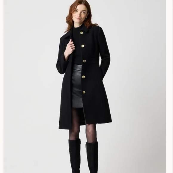 J. Crew Factory Wool Blend Lady Day Coat - Black